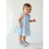LCW baby Mavi Bebe Yaka Çiçekli Kız Bebek Elbise
