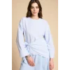 Defacto H1876AXBE745 Mavi Regular Fıt Poplin Uzun Kollu Tunik