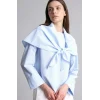 Defacto H1876AXBE745 Mavi Regular Fıt Poplin Uzun Kollu Tunik