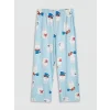 LCW Young Mavi Bisiklet Yaka Baskılı Kadın Pijama Takımı