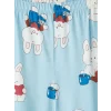 LCW Young Mavi Bisiklet Yaka Baskılı Kadın Pijama Takımı