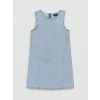 LCW Kids Mavi Taşlı Kız Çocuk Jean Elbise