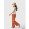LCW Kids Turuncu Geniş Paça Kız Çocuk Dokulu Pantolon