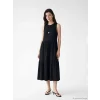 LCW Comfort Siyah Bisiklet Yaka Katkat Elbise