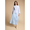 Defacto H1920AXBE745 Mavi A Kesim Poplin Maxi Etek