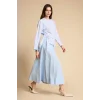Defacto H1920AXBE745 Mavi A Kesim Poplin Maxi Etek