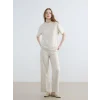LCW Modest Bej Beli Lastikli Soft Touch Kadın Eşofman Altı
