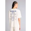 Defacto G9307AXER105 Ekru NBA Brooklyn Nets Relax Fıt Kısa Kollu Tişört