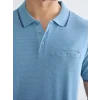 LCWAIKIKI Classic Mavi Polo Yaka Erkek Dokulu Tişört