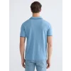 LCWAIKIKI Classic Mavi Polo Yaka Erkek Dokulu Tişört