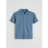 LCWAIKIKI Classic Mavi Polo Yaka Erkek Dokulu Tişört