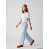 LCW Kids İndigo Wideleg Çilek Nakışlı Kız Çocuk Jean Pantolon