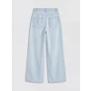 LCW Kids İndigo Wideleg Çilek Nakışlı Kız Çocuk Jean Pantolon
