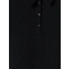 LCW Vision Siyah Polo Yaka Belden Oturtmalı Elbise