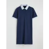 LCW Comfort Lacivert Gömlek Yaka Mini Elbise