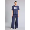 Defacto G9522AXIN275 İndigo NBA Wordmark Relax Fıt Kısa Kollu Tişört
