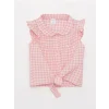 LCW baby Pembe Bebe Yaka Ekose Kız Bebek Gömlek