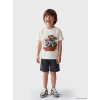 LCW Kids Bej Erkek Çocuk Baskılı Tişört ve Şort Takım