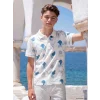LCW Kids Mavi Polo Yaka Desenli Erkek Çocuk Tişört