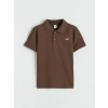 LC WAIKIKI Kahverengi Polo Yaka Nakışlı Erkek Çocuk Tişört