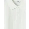 LCW Kids Beyaz Polo Yaka Dokulu Erkek Çocuk Tişört