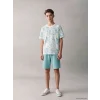 LCW Kids Turkuaz Batik Desenli Erkek Çocuk Şortlu Takım