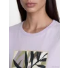 LCW EVERYDAY Lila Bisiklet Yaka Baskılı Kadın Tişört