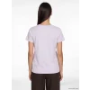 LCW EVERYDAY Lila Bisiklet Yaka Baskılı Kadın Tişört