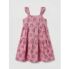 LCW Kids Pembe Kare Yaka Çiçekli Kız Çocuk Elbise