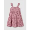 LCW Kids Pembe Kare Yaka Çiçekli Kız Çocuk Elbise