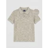 LCW Kids Bej Polo Yaka Desenli Erkek Çocuk Tişört