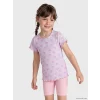 LCW Kids Ekru Baskılı Kız Çocuk Fitilli Tişört 2li