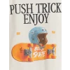 LCW Kids Bej Bisiklet Yaka Baskılı Erkek Çocuk Tişört