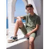 LCW Kids Haki Nakışlı Erkek Çocuk Şortlu Takım