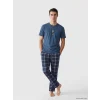LC WAIKIKI Lacivert Regular Fit Ekose Desenli Erkek Pijama Takımı