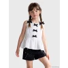 LCW Kids Beyaz Fiyonk Detaylı Fırfırlı Kız Çocuk Gömlek