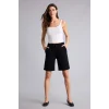 Defacto W9369AZBK27 Siyah Regular Fıt Normal Bel Düz Paça Bermuda Şort