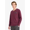 Defacto G8179AXBR170 Bordo Pijama Takımı Uzun Kollu Üst Alt
