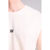 Defacto H3629AXER105 Ekru Boxy Fıt Slogan Desenli Bisiklet Yaka Atlet