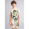 Defacto E0344A8ER188 Ekru Marvel Comıcs Regular Fıt 2li Pijama Takımı Erkek Çocuk