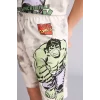 Defacto E0344A8ER188 Ekru Marvel Comıcs Regular Fıt 2li Pijama Takımı Erkek Çocuk