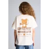 Defacto H0262AXWT32 Beyaz Rilakkuma Oversıze Sırt Baskılı Tişört