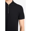 Defacto F9870AXBK81 Siyah REGULAR FIT Fermuar Yaka Polo Tişört