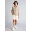 Defacto C2955A8ER37 Ekru Gabardin Şort Erkek Çocuk