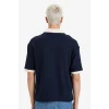 Defacto F8352AXNV64 Lacivert Dokulu Boxy Fit Polo Tişört
