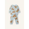 Defacto G8834A5TR152 Turkuaz %100 Pamuklu Kaplan Desenli 2li Pijama Takımı Erkek Bebek