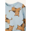 Defacto G8834A5TR152 Turkuaz %100 Pamuklu Kaplan Desenli 2li Pijama Takımı Erkek Bebek