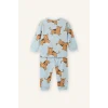 Defacto G8834A5TR152 Turkuaz %100 Pamuklu Kaplan Desenli 2li Pijama Takımı Erkek Bebek