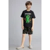 Defacto H0371A8BK81 Siyah Minecraft Regular Fıt 2li Pijama Takımı Erkek Çocuk
