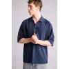 Defacto H2600AXNV256 Lacivert Loose Fıt Polo Yaka Kısa Kollu Polo Tişört